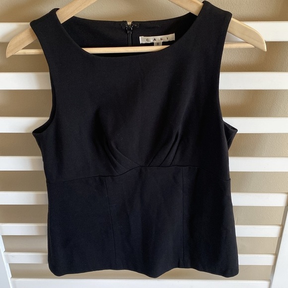 CAbi 224 Sleeveless Black Ponte Uptown Knit Top Size 6 - Picture 2 of 10